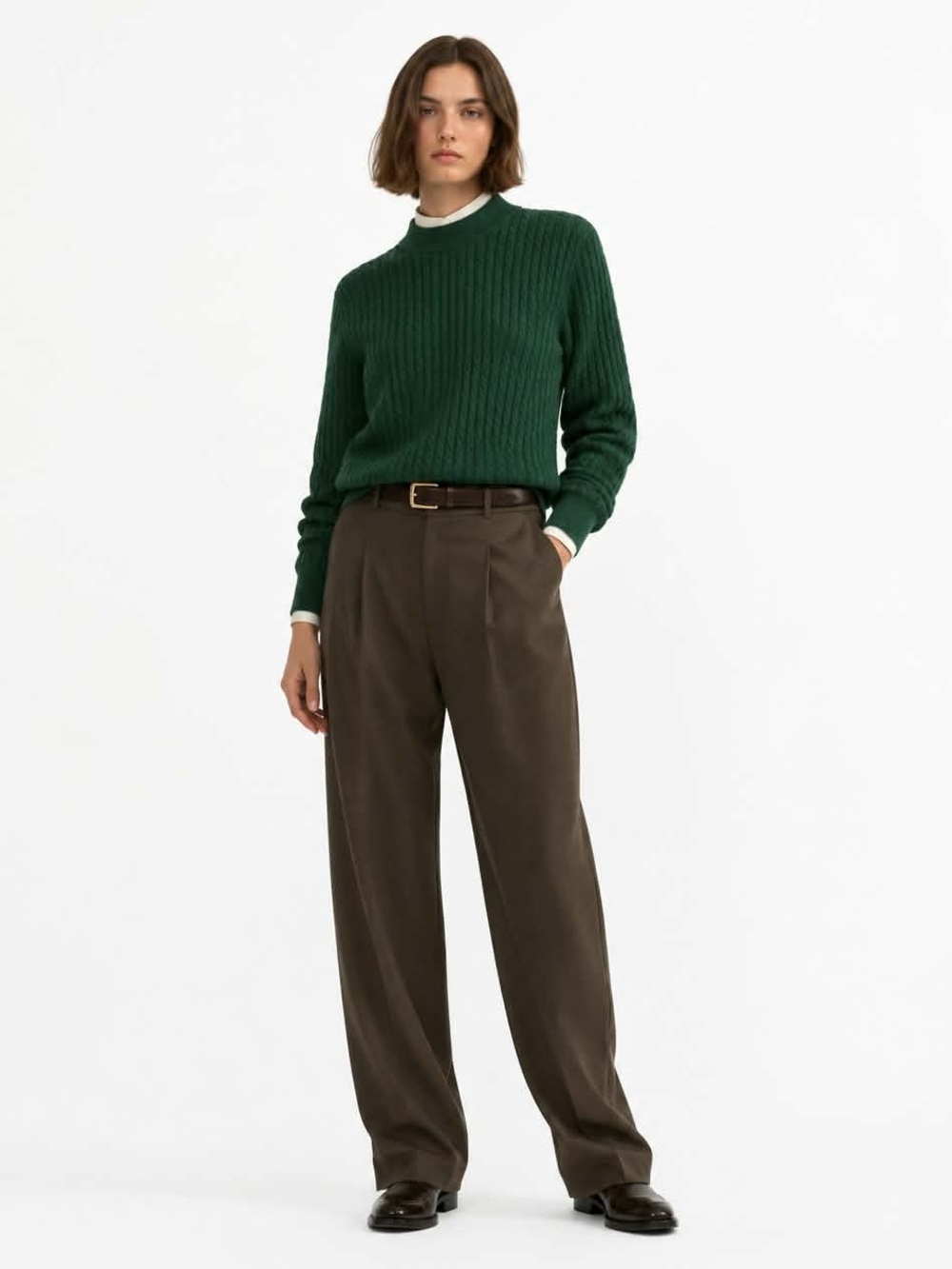 Vintage Parkhurst Green Cable Knit Crewneck 70% Cotton MADE IN CANADA – Medium
